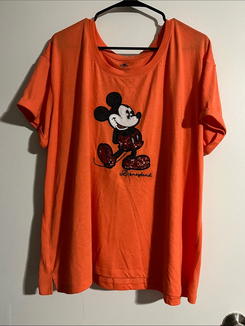 Disney Orange Mickey Mouse Short Sleeve Tee